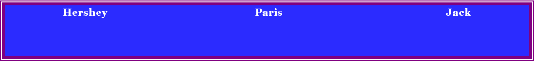 Text Box: Hershey                                                        Paris                                                              Jack